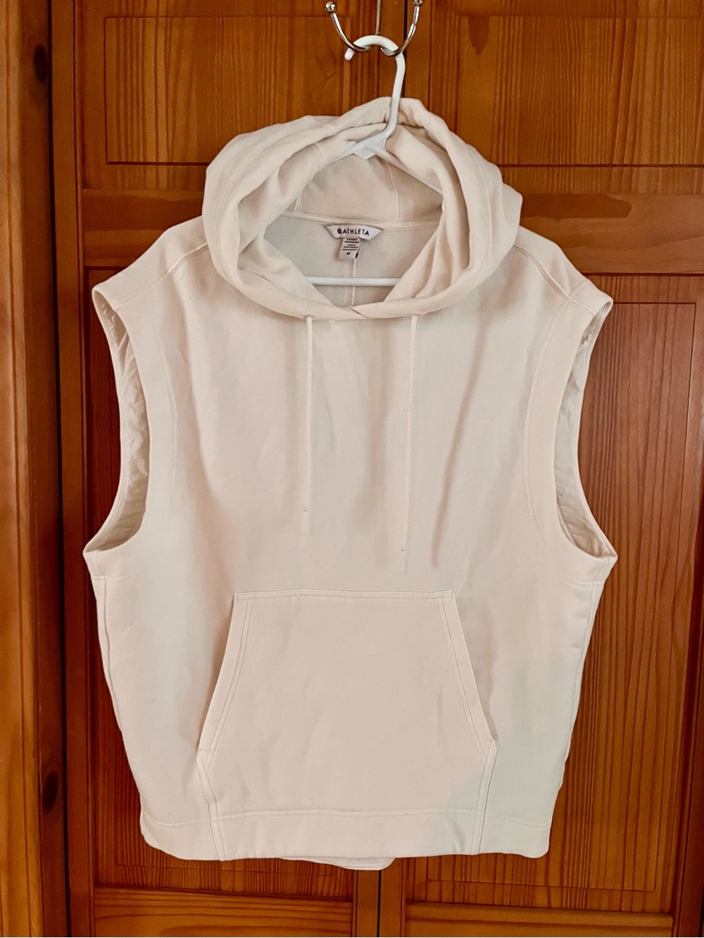 Athleta Soft Hooded Pullover in Light Cream